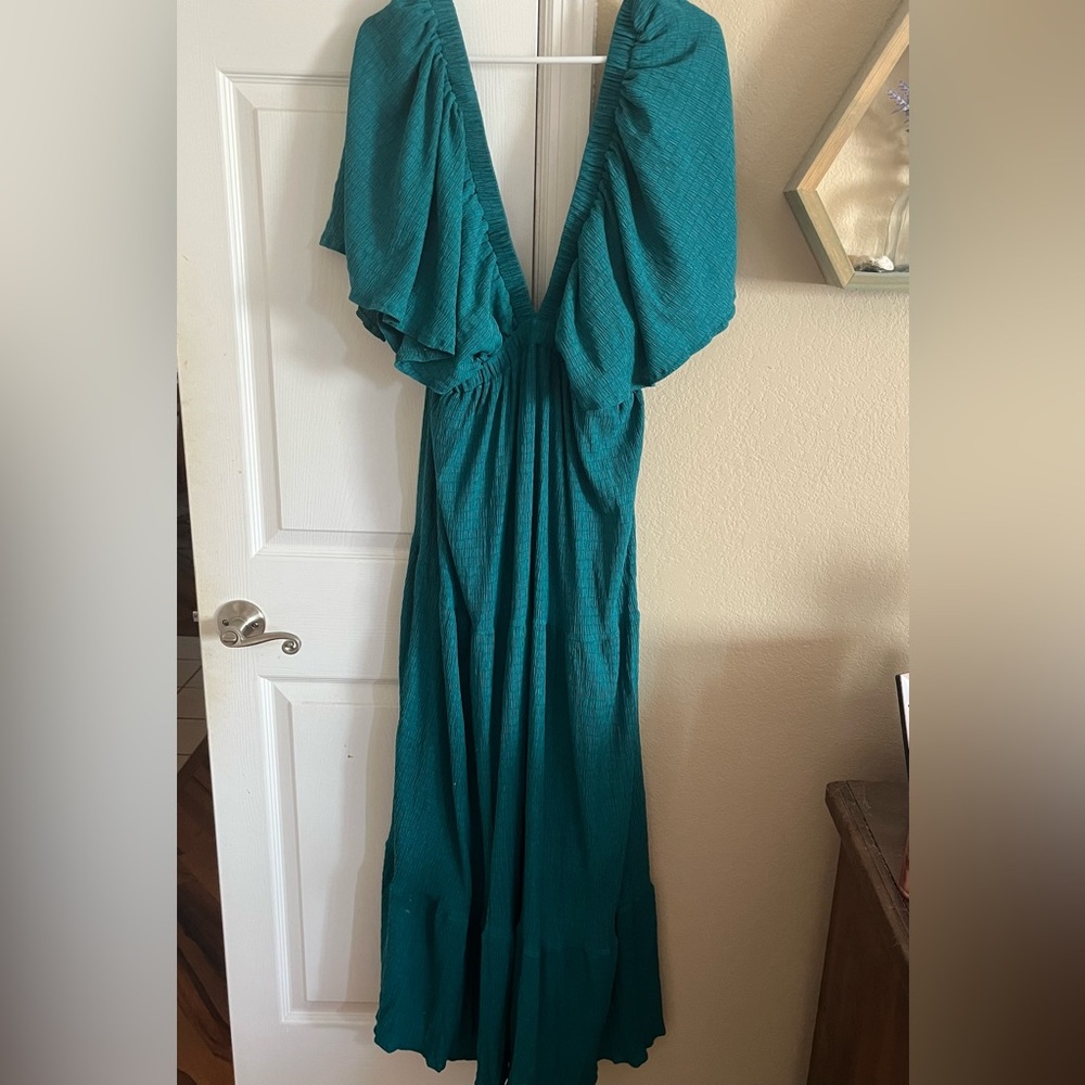 Amazon Teal Maxi Dress